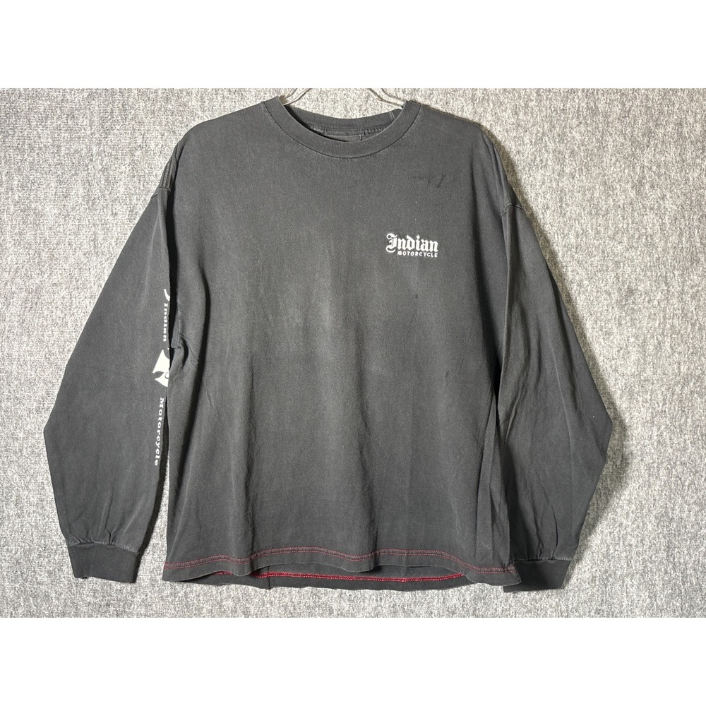 Indian Motorcycle Long Sleeve Shirt Mens XL Black 105th Anniversary Graphic 2006